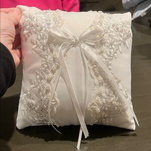 Hobby Lobby White Floral Lace Ring Bearer Pillow